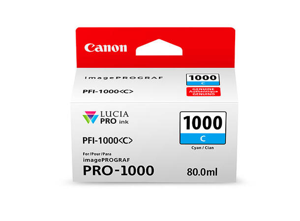 Canon Blekk LUCIA PFI-1000C Cyan Til Canon ImagePrograf Pro-1000 80ml